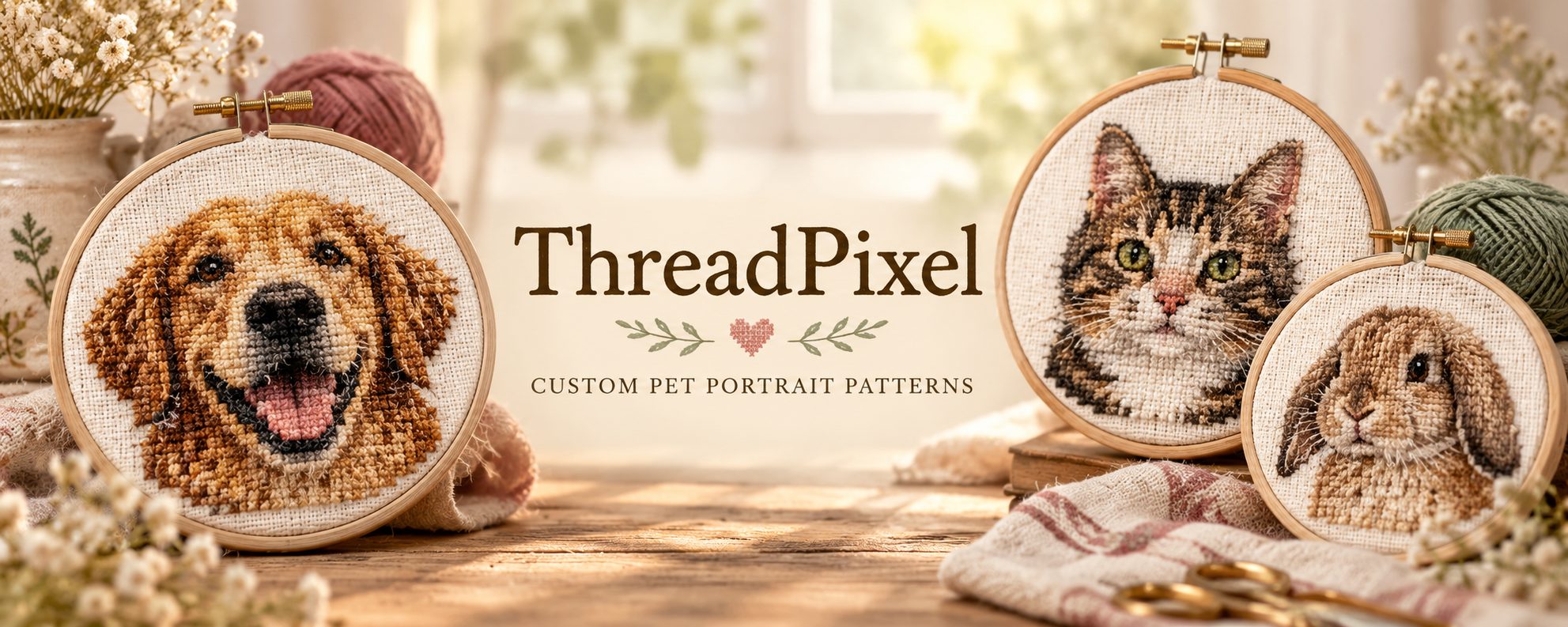ThreadPixel custom pet portrait patterns